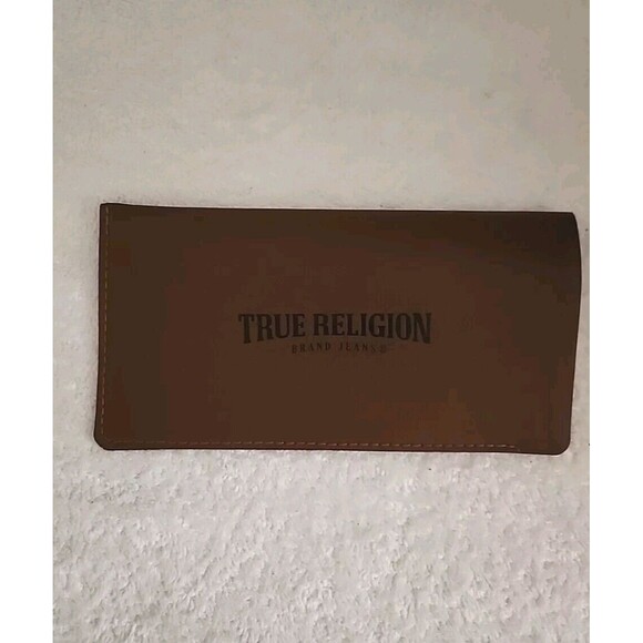 True Religion Soft Leather Brown EyeGlass Case Glasses - Picture 2 of 5